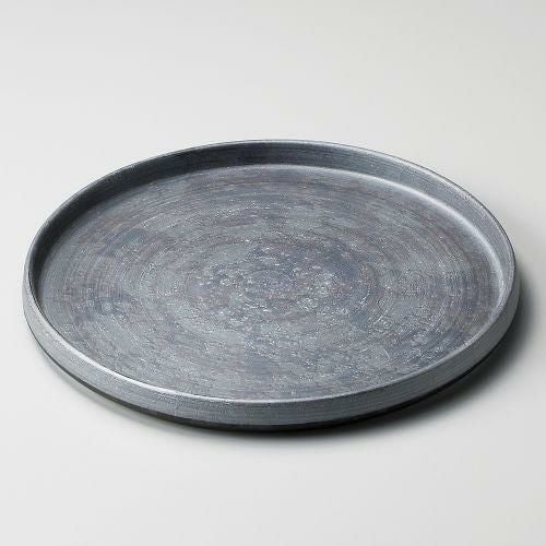 いぶし銀巻切立18cmプレート φ18×2cm 202-239