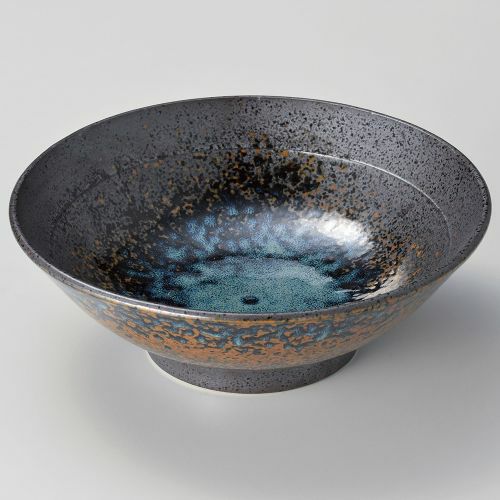 黒伊賀紺吹き新型8.0丼 φ25×8.7cm 308-149