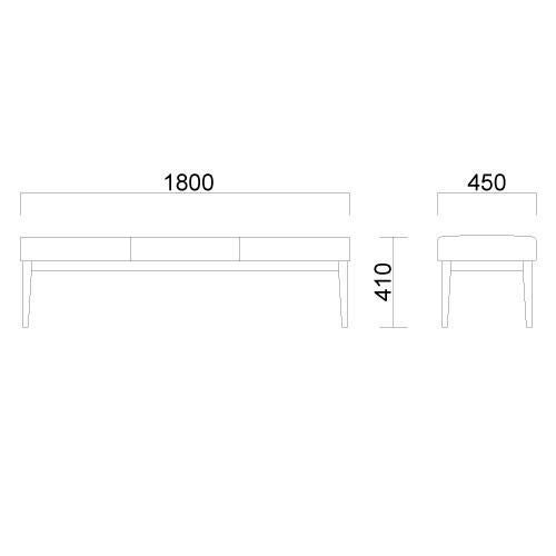 Quon(クオン)ユニゾンDベンチW1800