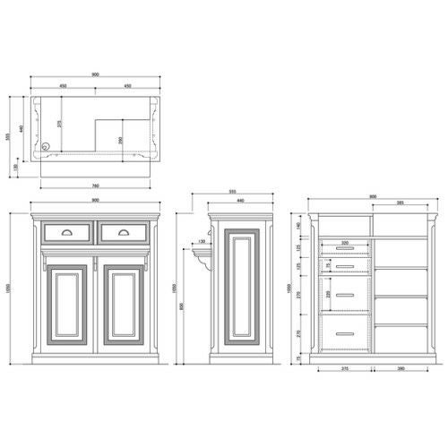 【シャビーシック】木製アンティークレジカウンター VICTOIRE-900（ヴィクトール）アンティークブラウン【送料無料】