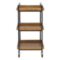 ラスティック3段ワゴン（天然木・組立済）ブラウン【送料無料】