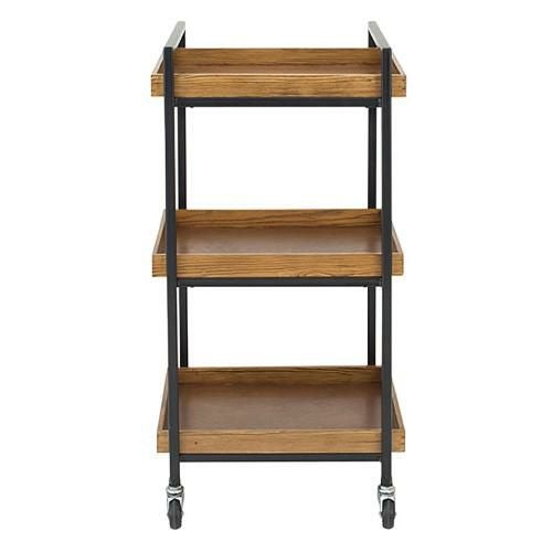 ラスティック3段ワゴン（天然木・組立済）ブラウン【送料無料】