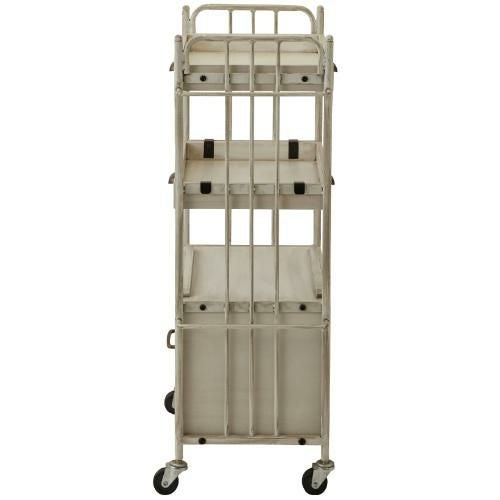 【シャビーシック】アンティーク木製ワゴン DIAN（ディアン）Type BOX アンティークホワイト【送料無料】