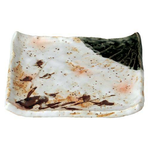 白タタキサビ木正角天皿 21.5×3.1cm 186-179