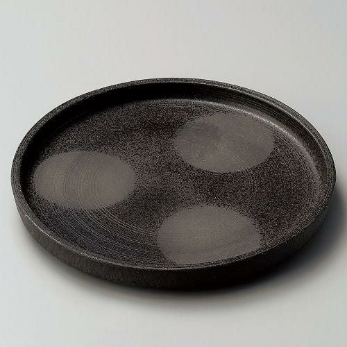 炭化土ポタモチ切立7.5皿 φ22.7×3cm 206-059