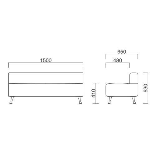 Quon(クオン)ポメル3Pベンチ