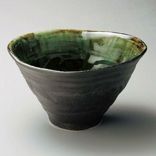 いぶし黒織部手造り鉢(小) φ20×10.5cm 254-149