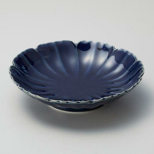 紺青磁花型向付 16.7×4cm 029-279