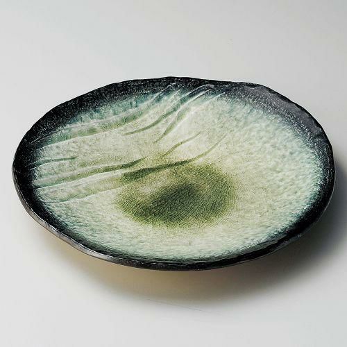 藍染グリーン9.0丸皿 φ27.5×3.5cm 167-119