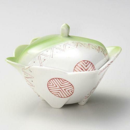 ヒワ吹朱紋角煮物碗 11.8×11.8×9.2cm 107-089