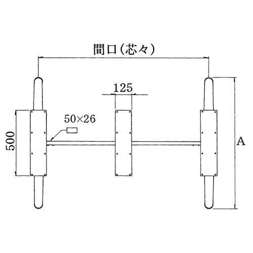 アルミダイキャストテーブル脚 ベースサイズ：A1007×高さ700mm迄指定可×間口（芯々）1600mm 品番：BT-L-1000 塗装カラー：11 ポール：101φ