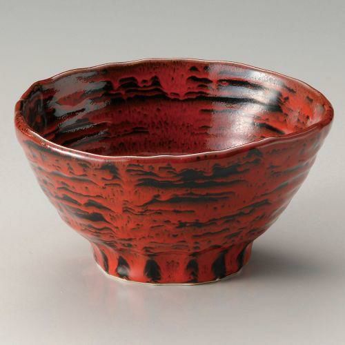 赤柚子三ッ押5.5丼 φ16.5×9.3cm 318-319