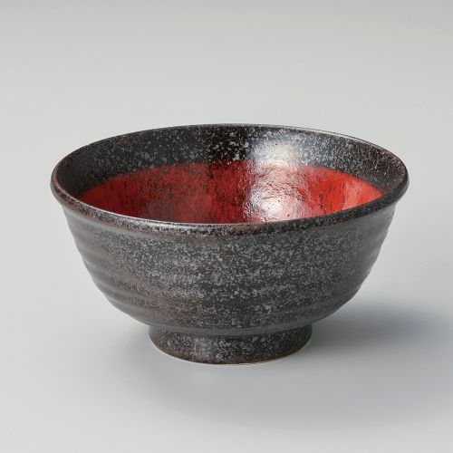 赤柚子黒結晶6.5多用丼 φ18.5×9.2cm 311-019
