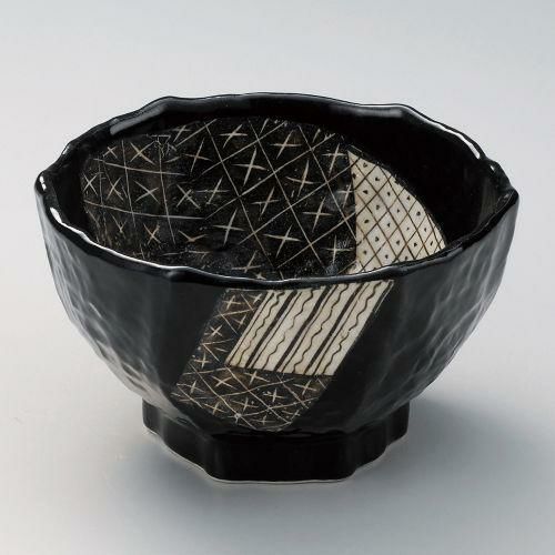 黒織部六角6.0丼 18×10.5cm 310-049
