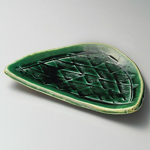 織部半月三角紋盛皿 27.5×16.5×4cm 141-059