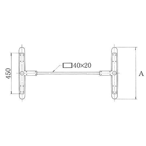 アルミダイキャストテーブル脚 ベースサイズ：A585×高さ700mm迄指定可×間口（芯々）1600mm 品番：SD-580 塗装カラー：11 ポール：42φ