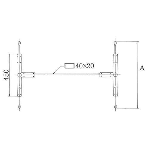 アルミ鋳物テーブル脚 ベースサイズ：A555×高さ700mm迄指定可×間口（芯々）1000mm 品番：SL-AF-550 塗装カラー：22 ポール：49φ（アルミ）