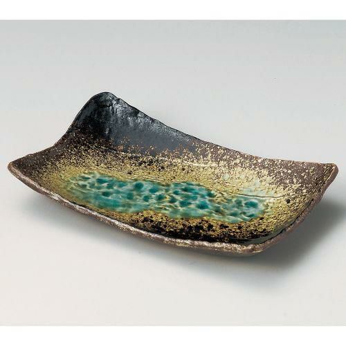 和三彩手造長角皿大 26.5×16.5×4.5cm 136-049