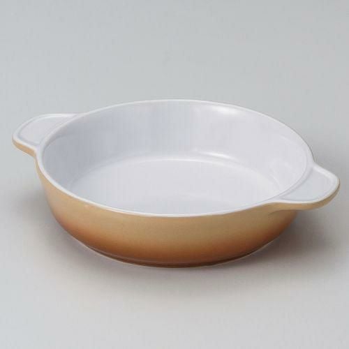 Sha・La・La18.5丸グラタン茶 19.3×15.2×3.7cm 538-249