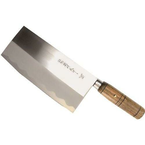 関鍔蔵作 丸木柄中華包丁 8インチ/全長318刃渡り200mm/