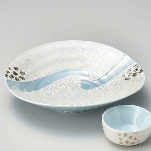 パールラスター流水向付 18.5×17.8×4.5cm 024-079