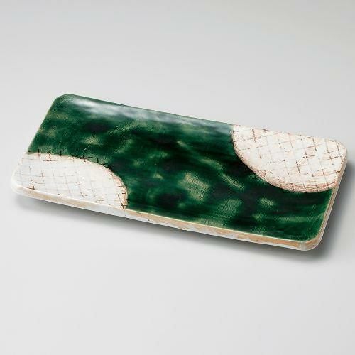 志野織部まな板皿 34.7×17.5×3cm 161-019