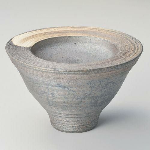 黒窯変刷毛目7.4高台皿 φ22.4×13.2cm 256-019