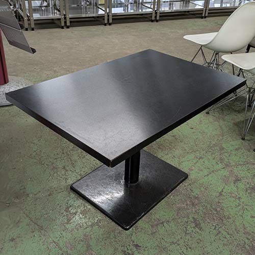 中古】スナックテーブル 黒 大理石風天板 幅500×奥行500×高さ630
