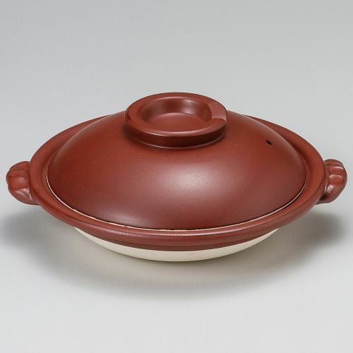 鉄赤すっぽん鍋8号 28×φ25×10.5cm(800cc)(身5cm) 388-029