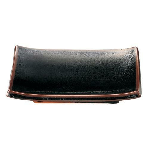 柚子天目焼物皿 20×15×3cm 407-089