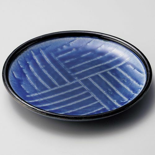 紺市松玉渕8.5皿 φ26×3.5cm 174-079