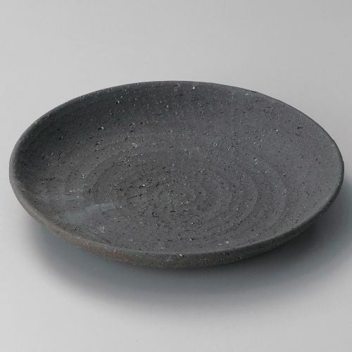 黒土8寸皿 φ25.5×3.5cm 301-079