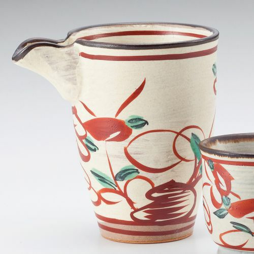 粉引花鳥酒器 11×8.5×11cm(230cc) 273-059