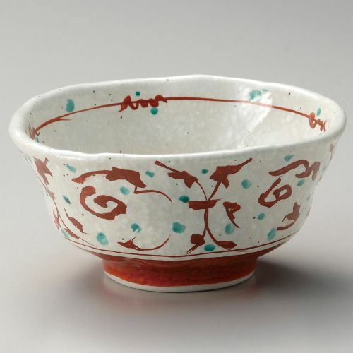 手描赤帯唐草変形5.5丼 φ16.8×8.3cm 317-229