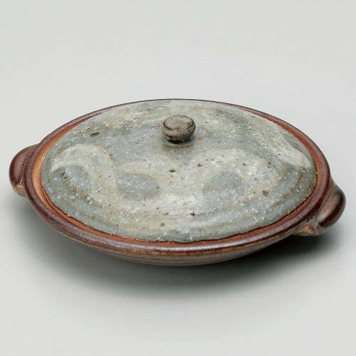 砂付緑釉柳川陶板 18.8×φ16.5×6.5cm(身3.3cm) 387-089