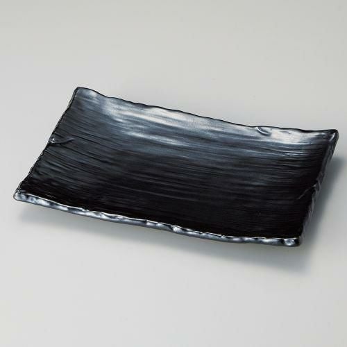 鉄結晶凛焼物皿 22×14.5×2.5cm 142-119