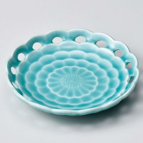 深海青磁フルーツ皿 φ15.5×3.2cm 214-039