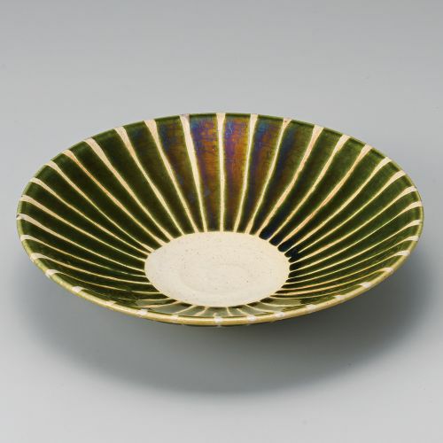 織部十草平鉢(大) φ22×4.8cm 253-059