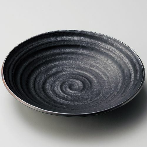 黒水晶荒引大皿 φ28.5×5.4cm 175-099