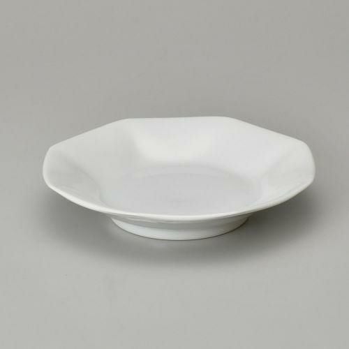 中華白八角シューマイ皿 φ18.5×3.5cm 674-238599-169