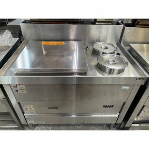 中古】ガスゆがき槽付湯煎器・スープウォーマー 幅900×奥行600/690×高