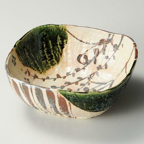 織部7.0角鉢 20.5×20.5×8.3cm 254-029