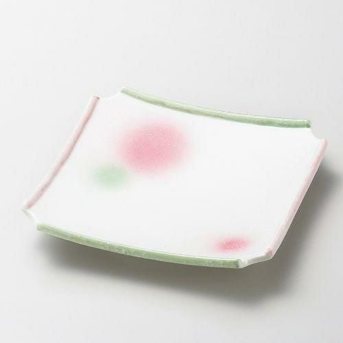 淡雪二色吹すみ切前菜皿 18×18×3.3cm 189-109