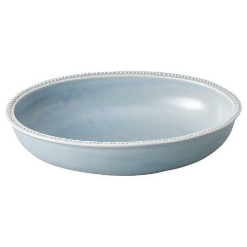 ドットカラーグレーオーバルボール小 22.5×15.5×5cm 467-189