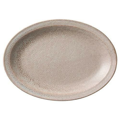 グレージュブラウン9吋オーバルプラター 23.5×17×2.7cm 502-099