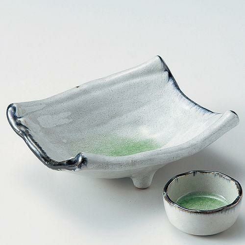 かいらぎ両切刺身鉢 15.2×17×6.6cm 027-389