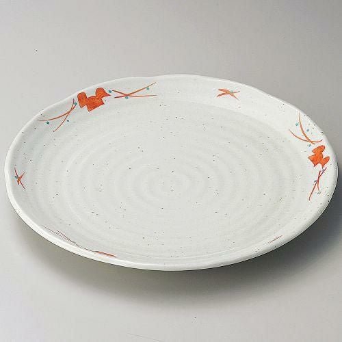 赤絵三ツ葉尺皿 φ31×2.8cm 175-139