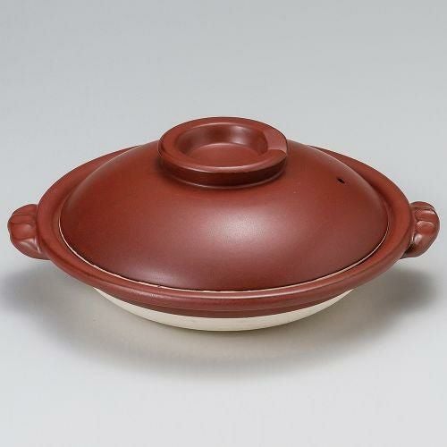 鉄赤すっぽん鍋6号 22×φ19×8cm(350cc)(身4cm) 388-039