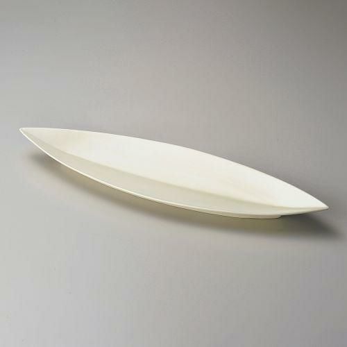 笹型中皿白 44×10.5×2.8cm 154-119