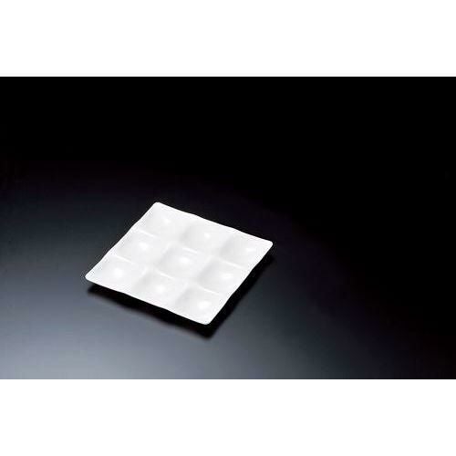 角プレート 九つ仕切り 白